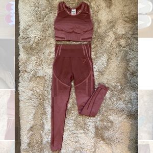 Womens Gymshark Workout Set Mauve Pink